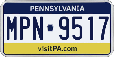 PA license plate MPN9517