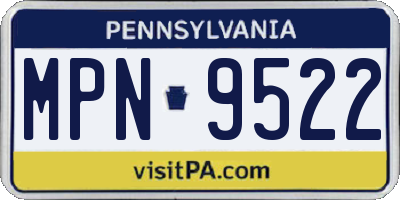 PA license plate MPN9522