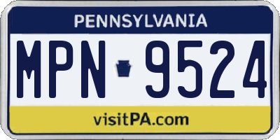PA license plate MPN9524