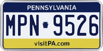 PA license plate MPN9526