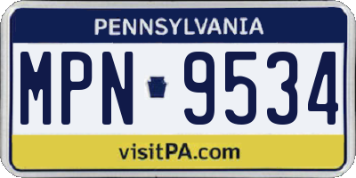 PA license plate MPN9534
