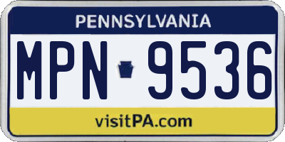 PA license plate MPN9536