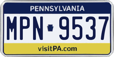 PA license plate MPN9537