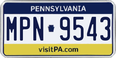 PA license plate MPN9543