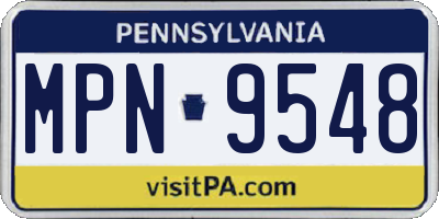 PA license plate MPN9548
