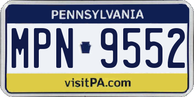 PA license plate MPN9552