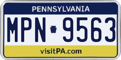 PA license plate MPN9563