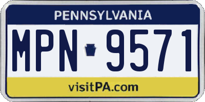 PA license plate MPN9571