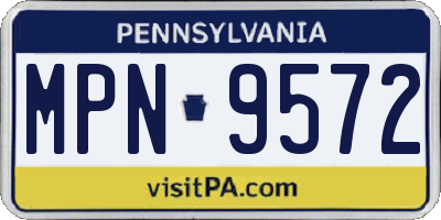 PA license plate MPN9572