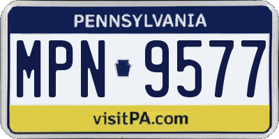 PA license plate MPN9577