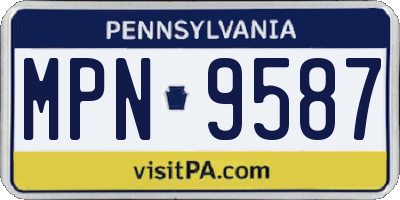 PA license plate MPN9587