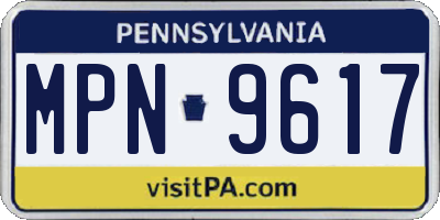 PA license plate MPN9617