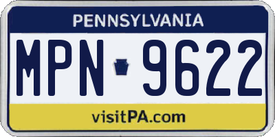 PA license plate MPN9622