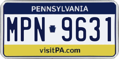 PA license plate MPN9631