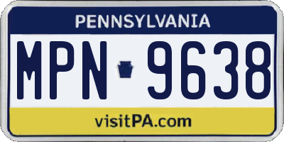 PA license plate MPN9638