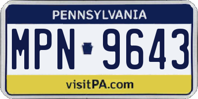 PA license plate MPN9643