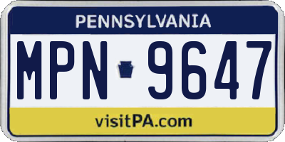 PA license plate MPN9647