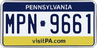 PA license plate MPN9661