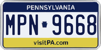 PA license plate MPN9668