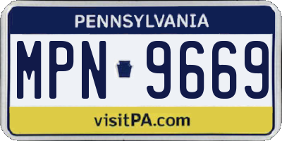 PA license plate MPN9669