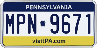 PA license plate MPN9671