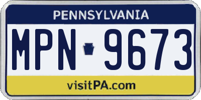 PA license plate MPN9673