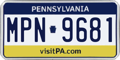 PA license plate MPN9681