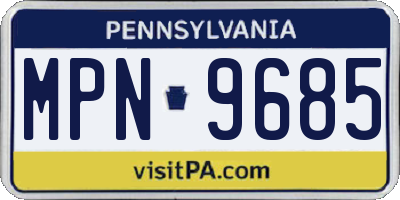 PA license plate MPN9685