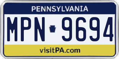 PA license plate MPN9694