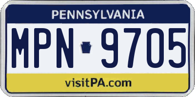 PA license plate MPN9705