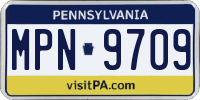 PA license plate MPN9709