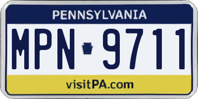 PA license plate MPN9711