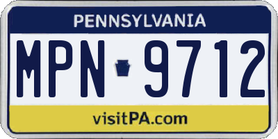 PA license plate MPN9712