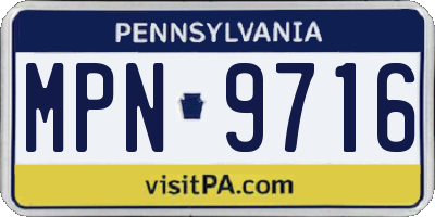 PA license plate MPN9716
