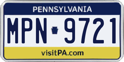 PA license plate MPN9721