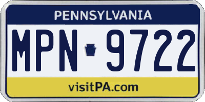 PA license plate MPN9722