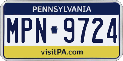 PA license plate MPN9724
