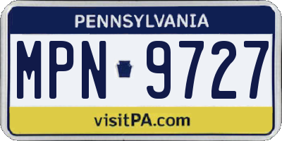PA license plate MPN9727