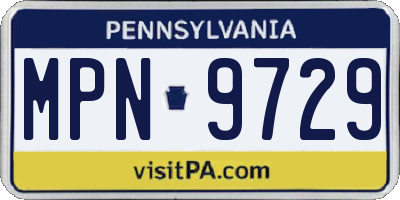 PA license plate MPN9729