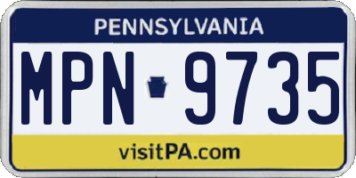 PA license plate MPN9735