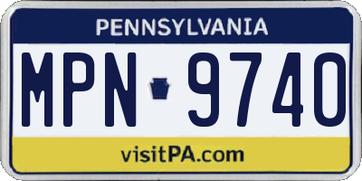 PA license plate MPN9740