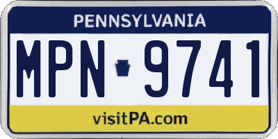 PA license plate MPN9741