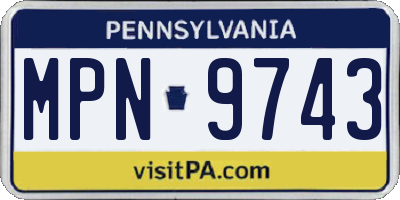 PA license plate MPN9743
