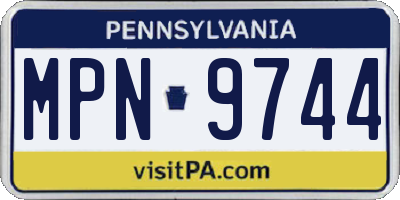 PA license plate MPN9744