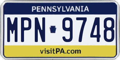PA license plate MPN9748