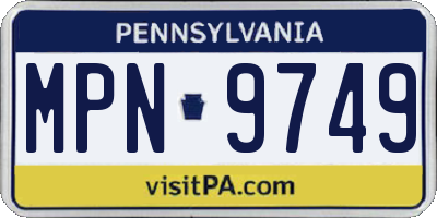 PA license plate MPN9749