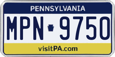 PA license plate MPN9750