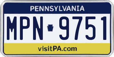 PA license plate MPN9751
