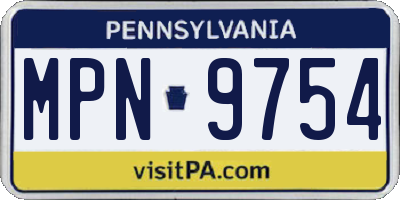 PA license plate MPN9754