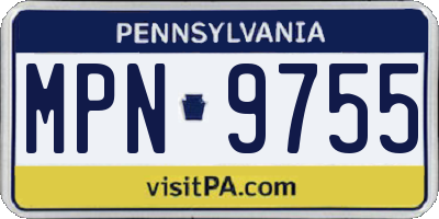 PA license plate MPN9755